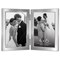 Americanflat Hinged Picture Frame with Wide, Beveled Molding and Shatter-Resistant Glass - Modern Metal Picture Frame Displays Two Photos - Elegant Photo Frames for Tabletop Display